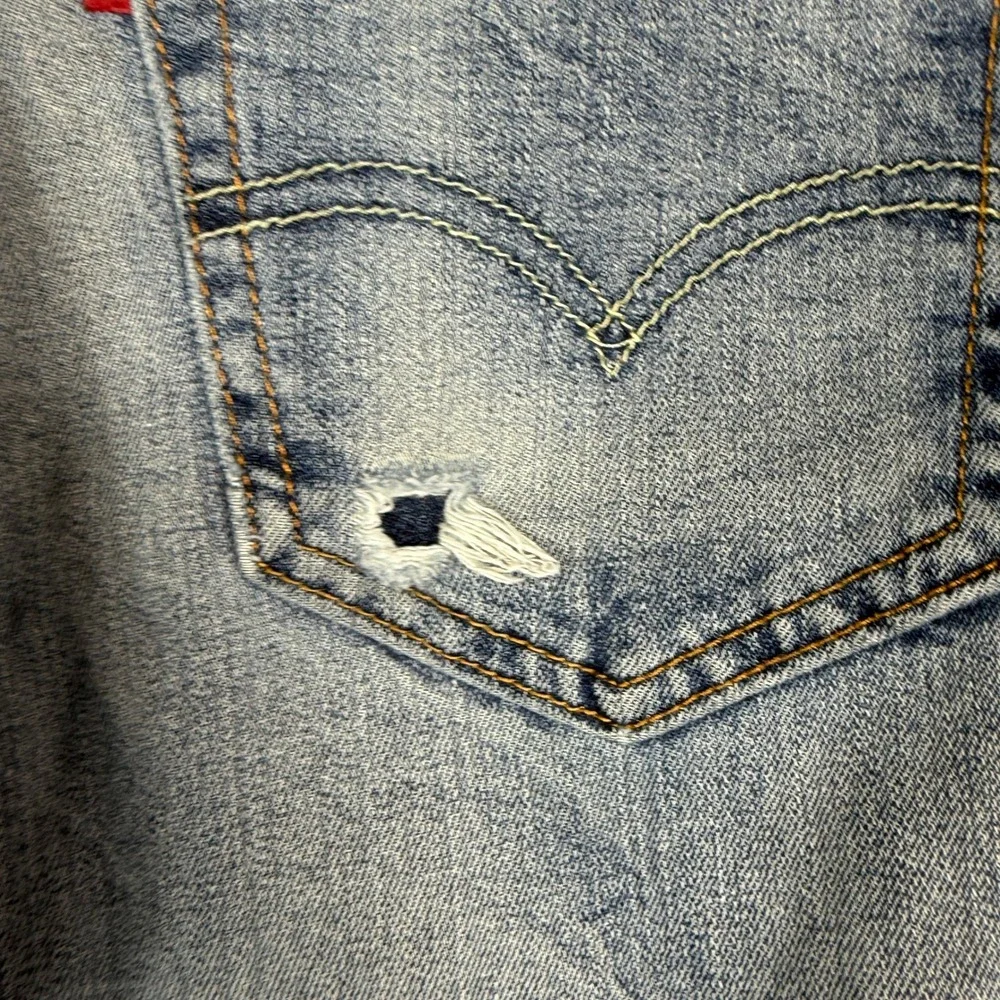 Levi's 511 Slim‎ Fit Jeans, Blue Denim, Distressed, Rips, Casual, Menswear